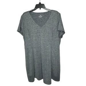 J. Jill Short Sleeve Marled V Neckline Pocket Casual Comfort Dress Size XL